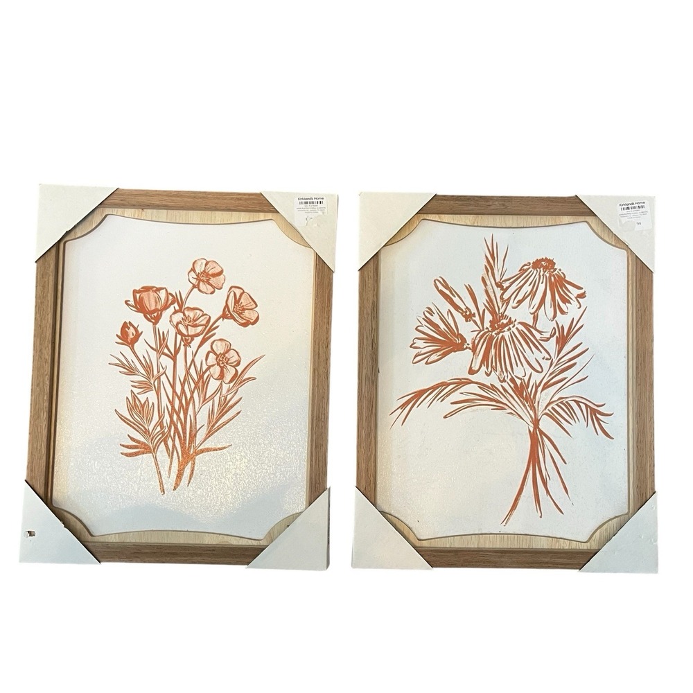 Set of 2 Wildflowers Art Prints Flowers Wall Art Decor Home Decor